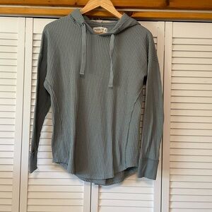 Abercrombie & Fitch muted blue Waffle Knit Hoodie